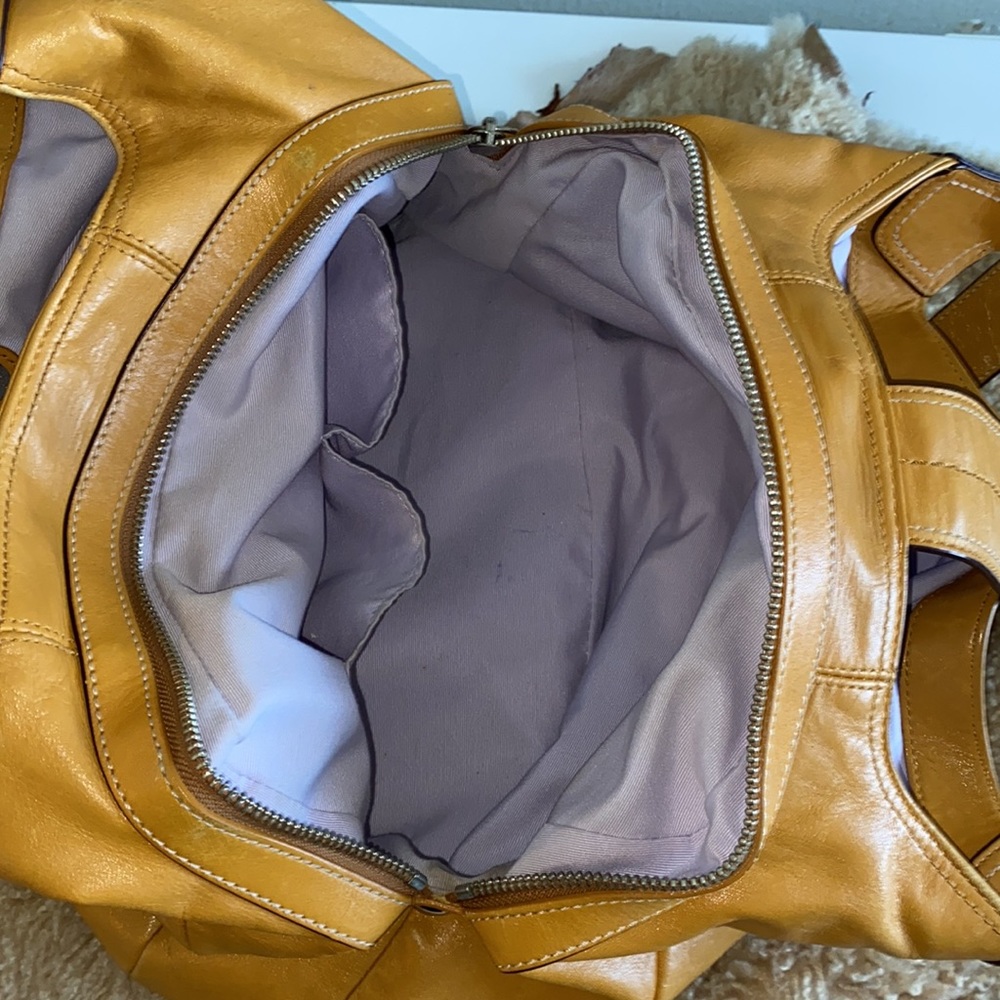 COACH YELLOW HONEY MUSTARD LEATHER HOBO BAG WITH SILVER BUCKLE D1069-F15075 - Picture 10 of 16